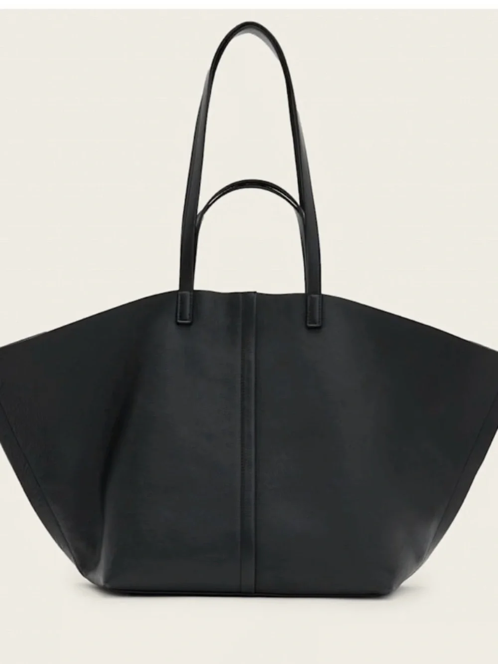All Saints PHOENIX SPACIOUS LEATHER TOTE BAG Black Leather Tote Bag NWT